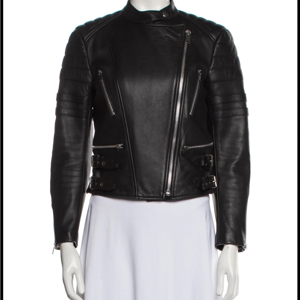 Acne Black Leather Biker Jacket